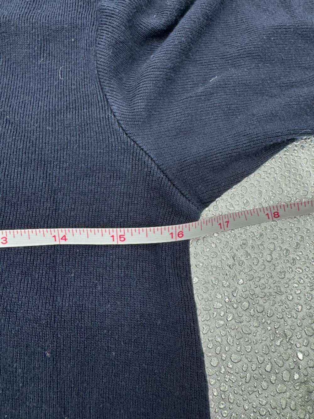 Brandy Melville Navy Blue Ribbed Henley Top One Size Long Sleeve Italy - Picture 2 of 5